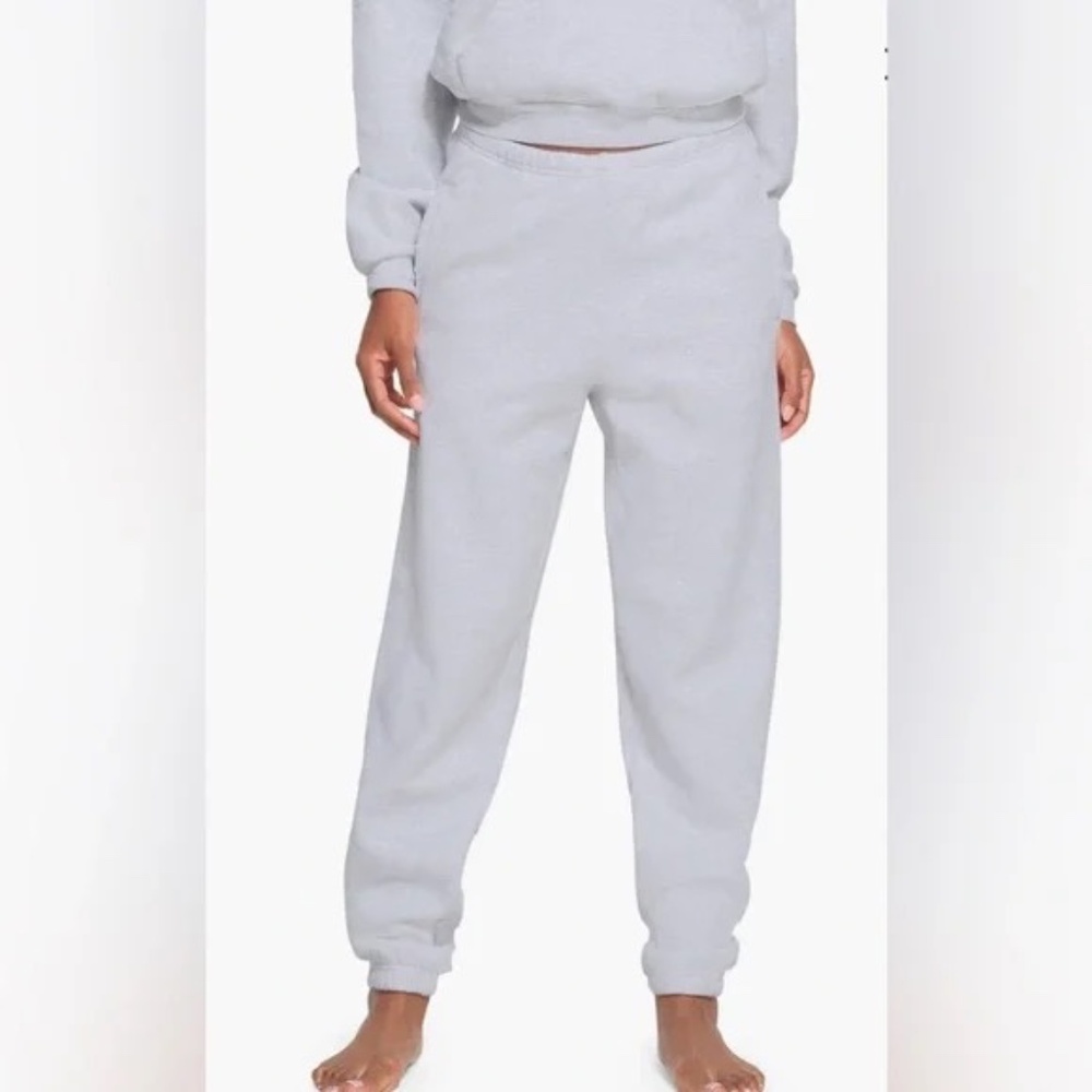 SKIMS Cotton Fleece Jogger Pants, Heather Gray, 4X